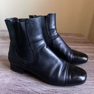 Tod's Black Leather Chelsea Ankle Boots, Made in Italy